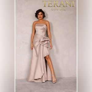 Terani Couture Strapless Trumpet Gown